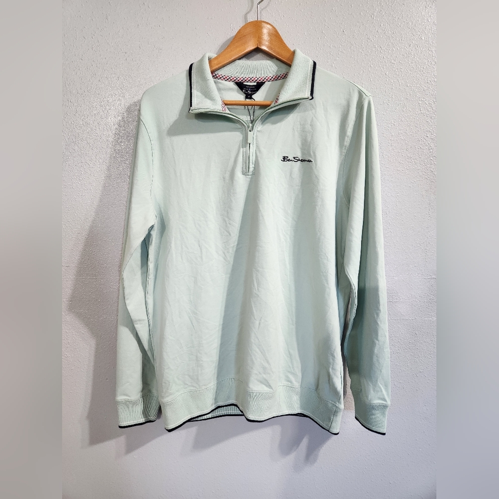 Ben Sherman Light Eggshell Quarter-Zip Pullover Men's Medium New With Tags